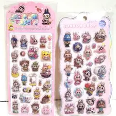 ラブブ 3Dステッカー ボンボンドロップシール ぷっくり立体 ２枚セット ⑦