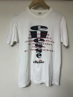 80s ellesse Tシャツ シングルステッチホワイト イタリア語プリントのサムネイル