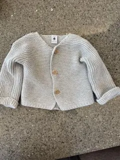 プチバトー　カーディガン　グレー　12m/74cm