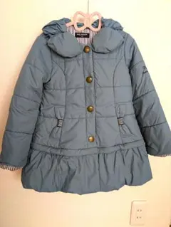 くすみブルー 中綿コート 120