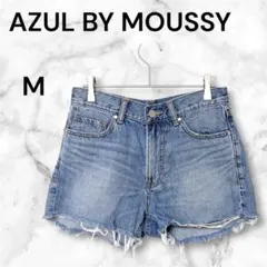 アズール デニムショートパンツ【M】切りっぱなしデザイン 脚長効果 海 リゾート