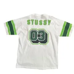 90s USA製古着 old STUSSY 紺タグ フットボールtシャツ　L
