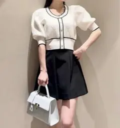 SNIDEL パフスリクロップドカーディガン