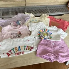女の子Tシャツセット 7点　ミニーマウス、ドキンちゃんコキンちゃん