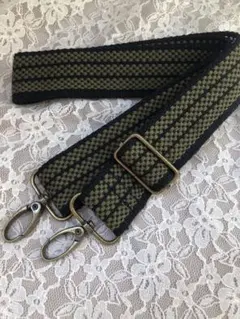 ハンドメイド●長さ調整可能ショルダー紐・前掛けショルダー紐（カーキ