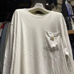 カーハート ロンT！ホワイト 長袖Carhartt サイズL