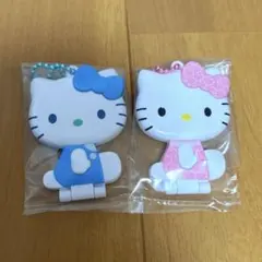 ハローキティ ミラーコレクション付きグミ　5 7 ピンクハート　ブルー