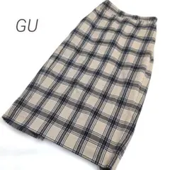 ✨️GU✨️　ジーユー　チェック柄　ロングタイトスカート　М　カジュアル