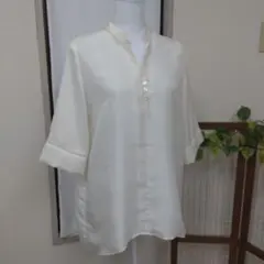 着物リメイク　白シンプルブラウス