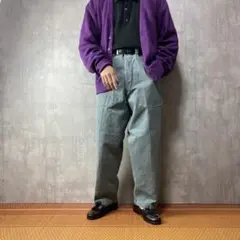 実物50s ヴィンテージスイス軍デニムワークパンツワイドジーンズジーパン前期48