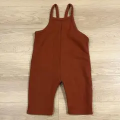 韓国子供服　サロペット　テラコッタ　裏起毛　90cm