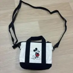 ディズニー　ミッキーマウス　刺繍トートバッグ　ポシェット