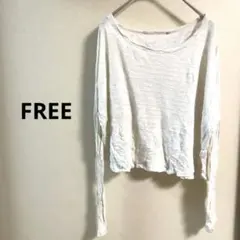 オフホワイト 長袖カットソー フリーサイズ　薄手