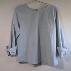 RAY CASSIN ライトブルー 七分袖シャツ