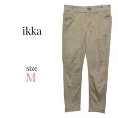 ikka【M】ストレッチ性チノパン カジュアルパンツ ウエスト総ゴム ベージュ
