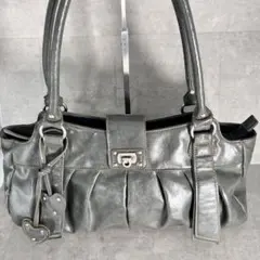 00s【archive】y2k leather gimmick bag grayのサムネイル