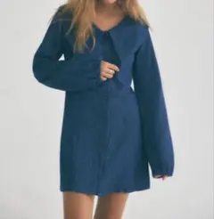 【完売品】ZARAデニムTRFピーターパンカラーワンピース　Sサイズ