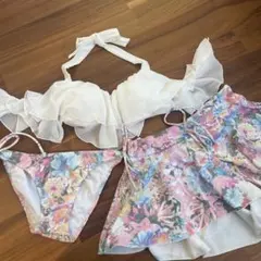 水着　三点セット　花柄