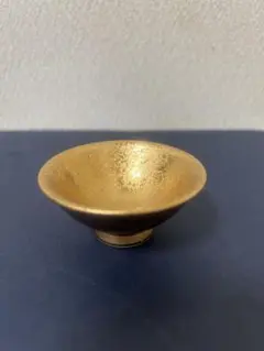 【極美品】本金彩 平盃 ぐい呑み お猪口 縁起物 酒器 インテリア