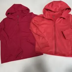 UNIQLO フード付きジャケット 130、140サイズ レッド.ピンク系
