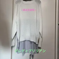 ☆新品グレディブリリアン☆AuieFニットバッグ切替ストライプ付き長袖カットソーのサムネイル