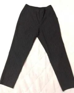 UNIQLO スマートスタイルアンクルパンツ　ブラックストライプ М
