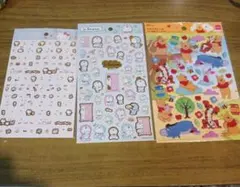 ハローキティ・くまのプーさんシール3枚セット