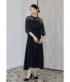 niana パールチュールボレロセットドレス キャミワンピース 2点セット　M