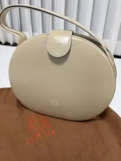 LOEWE ベージュ レザー ハンドバッグ