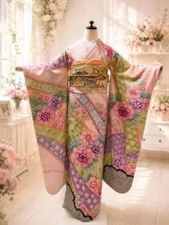 あお　正絹お振袖　単品　モスグリーン　～170㎝　美品 あお様専用 正絹お振袖 単品 モスグリーン ～170㎝ 美品 - メルカリ