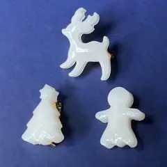 クリスマスのミニブローチセット　トナカイ　天使　クリスマスツリー　聖夜