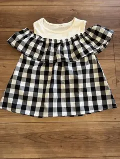 ギンガムチェック フリルチュニック 140