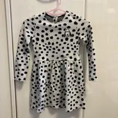 プチバトー 長袖ワンピース 犬刺繍　6ans