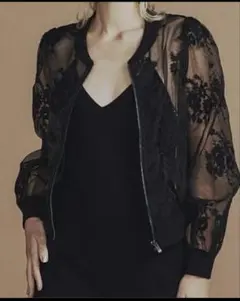 刺繍付きシースルブルゾン/sov