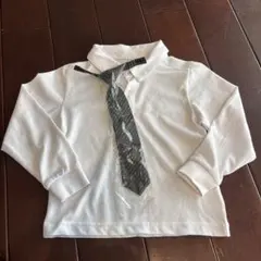 ホワイトポロシャツ ネクタイ付き