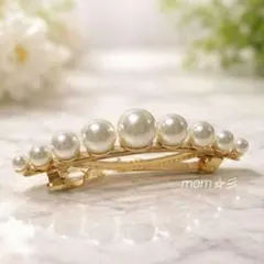 〖即日発送〗新品◇バレッタ ヘアクリップ パール ゴールド 卒業式入学式