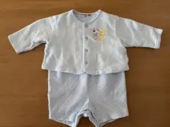 【ミキハウス】水色ロンパース・上着（70）