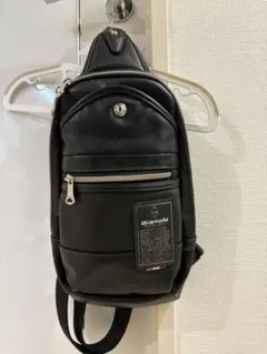 Bianchi ビアンキ ボディバッグ ブラック×チェレステカラー