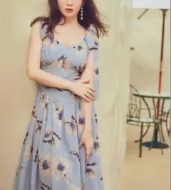 herlipto Sunflowerprinted midi dress skyのサムネイル