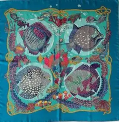 エルメス　HERMES　スカーフ　カレ90　深海