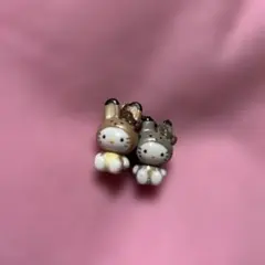 稀有☆地方限定Kitty 北海道限定 可愛蝦夷松鼠＆蝦夷兔 吊飾☆復古