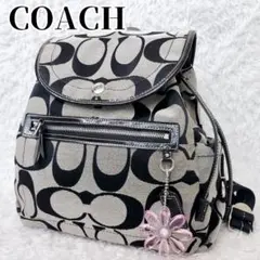 COACH Signature Black Backpack Charm Y2K