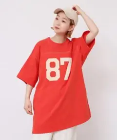 CHILD WOMAN オーガニック天竺フットボールBIG5分袖Tシャツのサムネイル