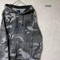 NIKE ナイキ パーカー 迷彩 総柄 ビッグロゴ シリコンプリント S
