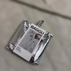 【新品未使用】BAGGU/エコバッグ/メタリックシルバー/baby size