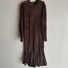 ブラウンニットワンピース