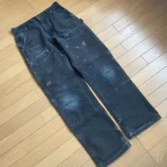 USA製！ Carhartt ダブルニー ブラック 30×32 雰囲気抜群