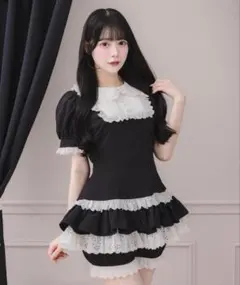 新品未使用 pium チュール切替 ティアード 半袖セットアップ ピウム