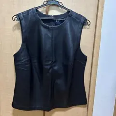 GAP フェイクレザー ノースリーブ トップス ブラック Mのサムネイル