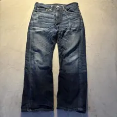 Levi's 505 W31 ストレートデニム ヒゲ ハチノス ダメージ